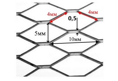 Сетка ЦПВС оцинкованная 4х4мм (1х5 п.м.)
