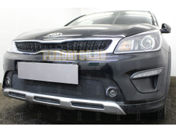 Защита радиатора KIA Rio X-Line 2017- (3 части) black низ