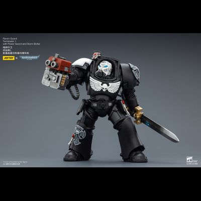 Терминатор Гвардии Ворона (Warhammer 40K) - КОЛЛЕКЦИОННАЯ ФИГУРКА 1/18 Raven Guard Terminator with Power Sword and Storm Bolter (JT03240) - JOYTOY