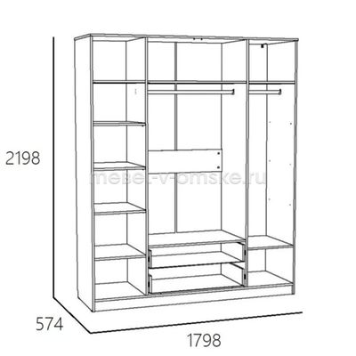 Шкаф для одежды Оливия Х - 011.84Х