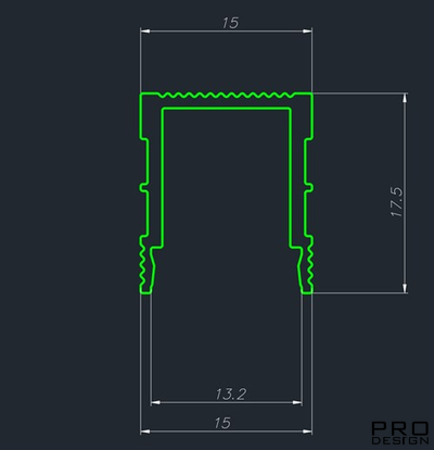 Декоративный стеновой профиль Pro Design 536 Не анодированный