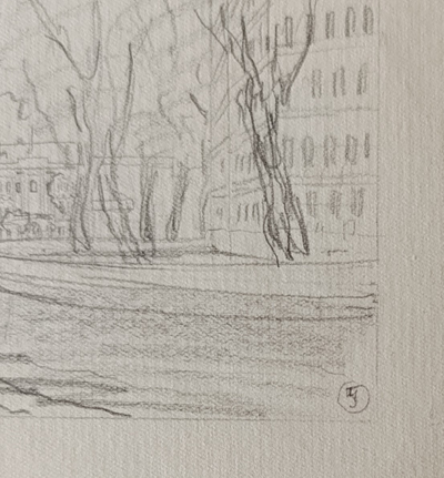 "Сельский пейзаж" бумага карандаш 1899 год