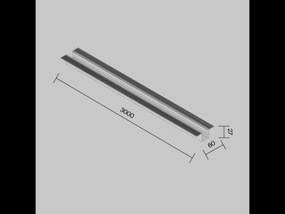 Профиль 3м Exility IP встраиваемый черный, O-TR002BF-P-B3M, Maytoni