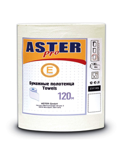 Полотенца бумажные Aster Mini 231145 1 слой, белые 12рул/уп