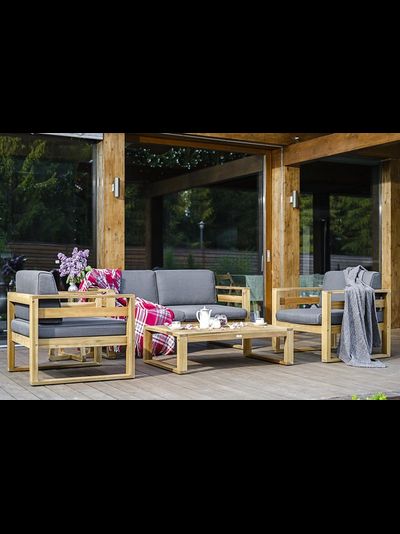 Диванный комплект Booka c кофейным столом из масиива акации.