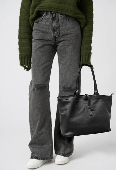 (АРТИКУЛ: 9766/0/82) СУМКА ЖЕНСКАЯ БОЛЬШАЯ, НАТУРАЛЬНАЯ КОЖА, ЧЕРНАЯ, РУЧКИ И РЕМЕНЬ ЧЕРЕЗ ПЛЕЧО