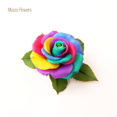 Брошь-заколка "Радужная роза".