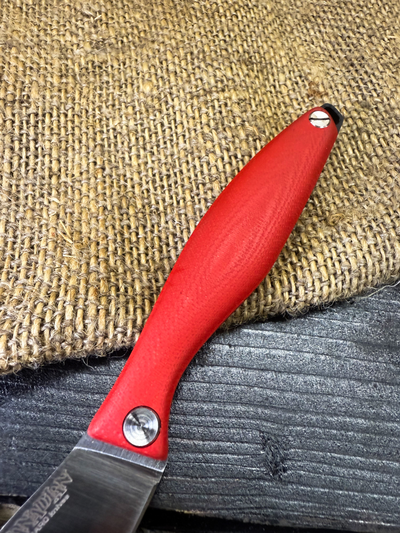 Фрикционный складной нож Канадец Малый сталь AUS10Со, рукоять G10 красный