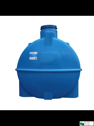 Емкость 2000 литров горизонтальная  синяя