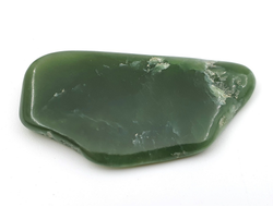 Нефрит, галтовка, Россия, Бурятия (54*29*7 мм, 18 г) №28213