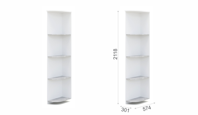 Стеллаж Аврора угловой, Белый