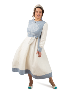 Платье "Древо времени" крапива голубое