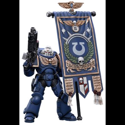 Ультрамарин Примарис знаменосец (Warhammer 40k) - КОЛЛЕКЦИОННАЯ ФИГУРКА 1/18 scale Primaris Ancient Posca (JT2498) - JOYTOY