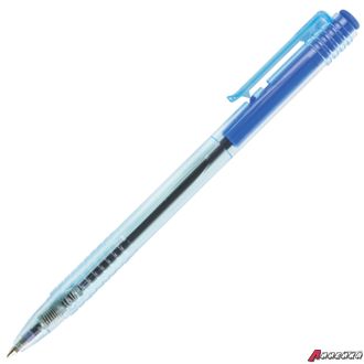 Ручка шариковая масляная автоматическая BRAUBERG «Click Blue», СИНЯЯ, тонированный корпус, узел 1 мм, линия письма 0,5 мм. 142712