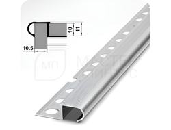 Профиль окантовочный для ступеней из плитки Лука ПУ 08.2700.01л Серебро матовое