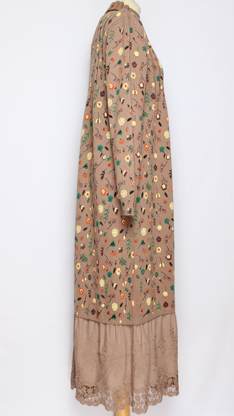 ПЛАТЬЕ БОХО хлопок "ПРОВАНС ВОЛАН" какао р.46-54