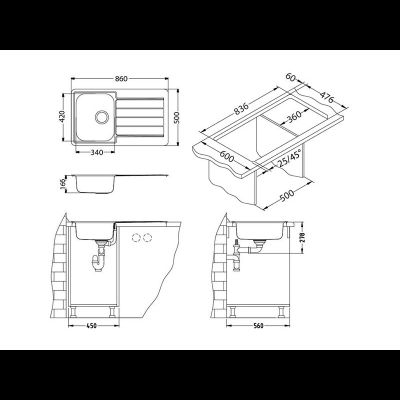 Мойка Alveus Line Monarch 20 бронза