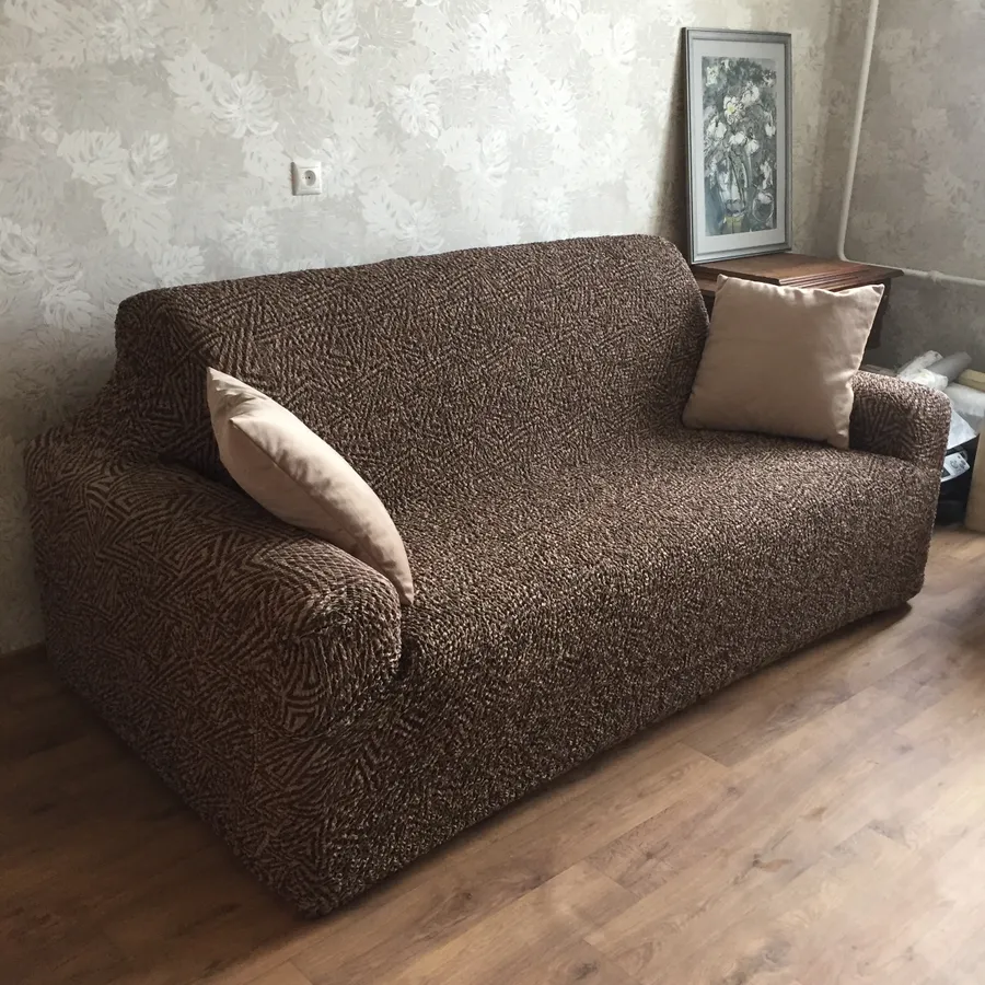 Чехол на 3хм диван Виста Меандр Коричневый