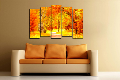 Модульная картина "Желтая осень"