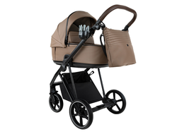 Коляска 2в1 Roan Sol 2.0 Camel / Black / руч.Тем.коричневый (leather)