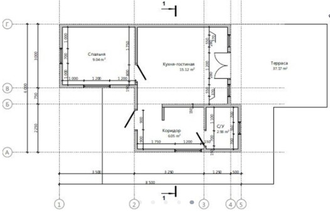 Двухэтажный каркасный дом с тремя спальнями 60м² (SK55)