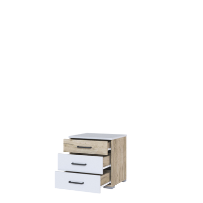 Тумба прикроватная Теана Дуб Крафт Серый/МДФ Светло-серый (ТЭКС)