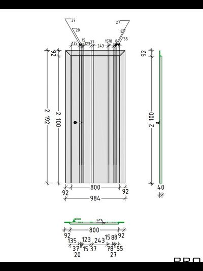 Межкомнатная дверь Eternity Classic Палермо, высота 2000-2100 мм, ширина 1200 мм, каркас 58 мм, внутреннего открывания