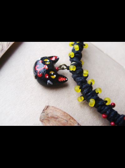 &quot;Котик и огоньки&quot;, необычное колье под шейку