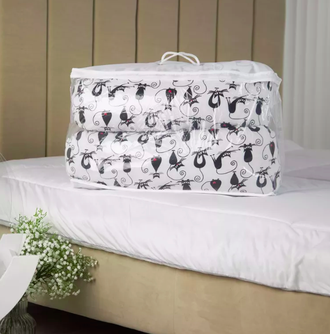 Подушка обнимашка формы полумесяц 170 х 30 см холлофабер с наволочкой поплин  Кошки