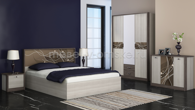 Интерьер спальни с мебелью серии "Николь"