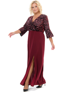 Шикарное вечернее платье &quot;ВАНЕССА&quot; арт. 2913207  (цвет бордовый) Размеры 50-74