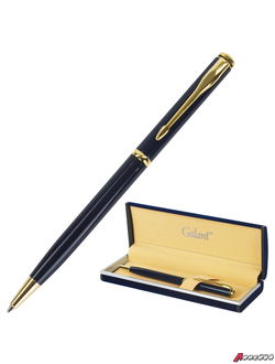 Ручка подарочная шариковая GALANT «Arrow Gold Blue», корпус темно-синий, золотистые детали, пишущий узел 0,7 мм, синяя. 140653