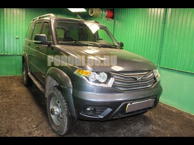 Защита радиатора УАЗ Патриот (рестайлинг 2) 2014-2016 (5 частeй) chrome