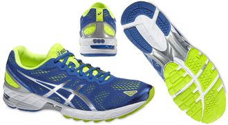 Марафонки ASICS GEL-DS TRAINER19 синий-серебристый-желтый  T405N-4291  (Размеры: 11; 11,5)