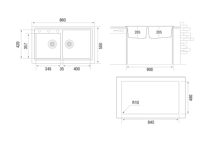 Мойка LONGRAN CLASSIC CLS860.500 20