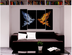 Модульная картина "Птица огня и воды"