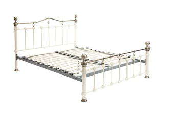 Кровать металлическая DIANA 160x200 см Античный белый/Античная медь