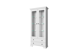 Гостиная ТИФФАНИ - 14 TIFFANY Шкаф с витриной 2V2S Белый