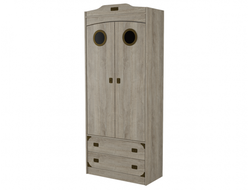 Детская Мираж-1 - Секция №6 Шкаф 2х створчатый Дуб баррик