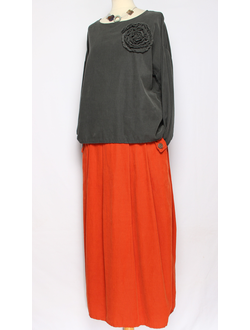 Рубашка "Вельвет  роза" графит