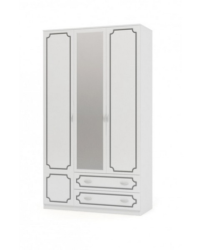 ШР-3 "Лакированный" белый жемчуг с зеркалом (Браво мебель)