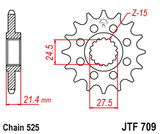 Звезда ведущая JT JTf709.16 (JTf709-16) (f709-16)