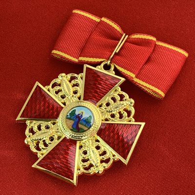 Орден Святой Анны 2-й степени, с бантом из муаровой ленты. Полноразмерная копия LUX! Лот № 94.