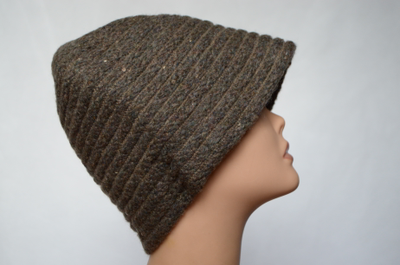 Темно - коричневая вязаная зимняя шляпа Италия vizio фото