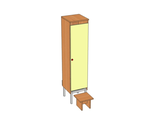 Ш.дт.1 (м) Шкаф детский для одежды 1-местный 332х330х1400, на металлокаркасе, дверь прямоугольная