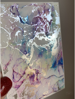 Слайдеры фольгированная акварель Alcohol Ink NF-012 SILVER