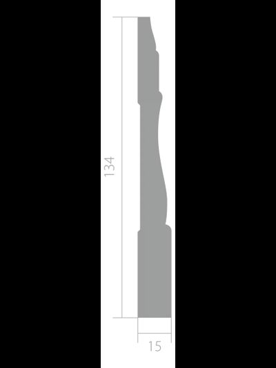 Плинтус Ultrawood BASE 003, ЛДФ-декор, влагостойкий, ударопрочный, 2,4м, под покраску