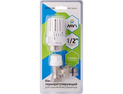 Комплект терморегулирующий для подключения радиатора угловой 1/2" TR.611.04 /MVI™/