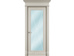 Дверь остекленная кремовая Танжер ХО эмаль