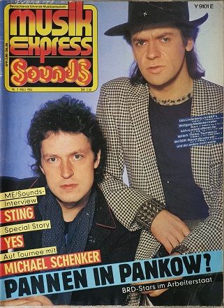 Musikexpress Sounds Magazine March 1984 Udo Lindenberg Иностранные музыкальные журналы, Intpressshop